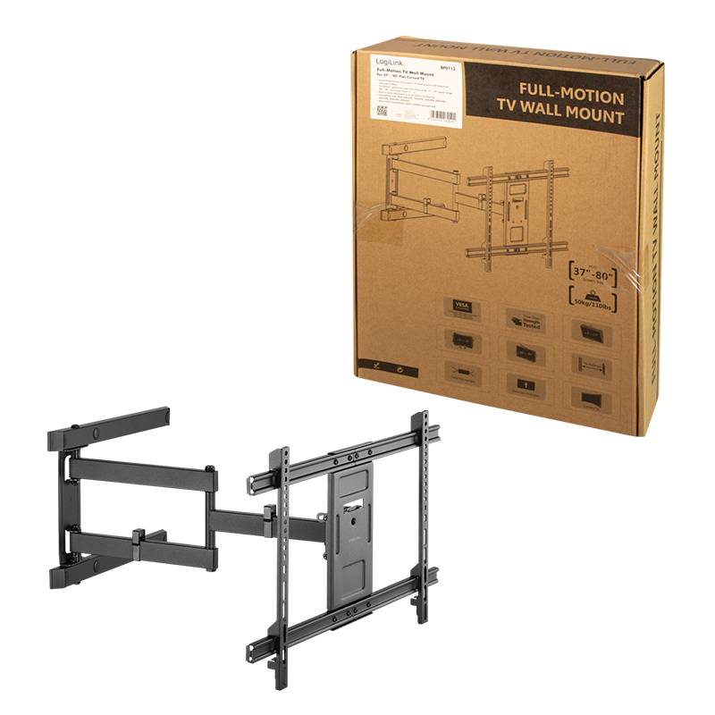 LogiLink TV-muurbeugel kantel/draaibaar/draaibaar 37-80"-4