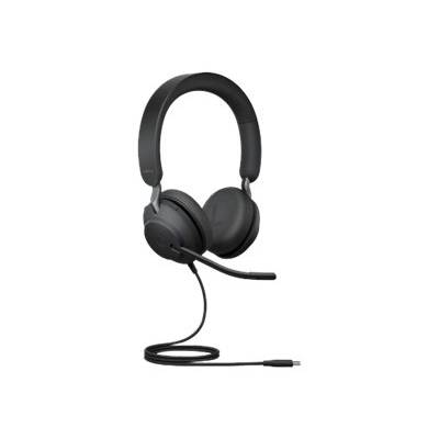 Jabra Evolve2 40, USB-C UC Stereo Over Ear headset Telefoon Kabel Stereo Zwart  Microfoon uitschakelbaar (mute)