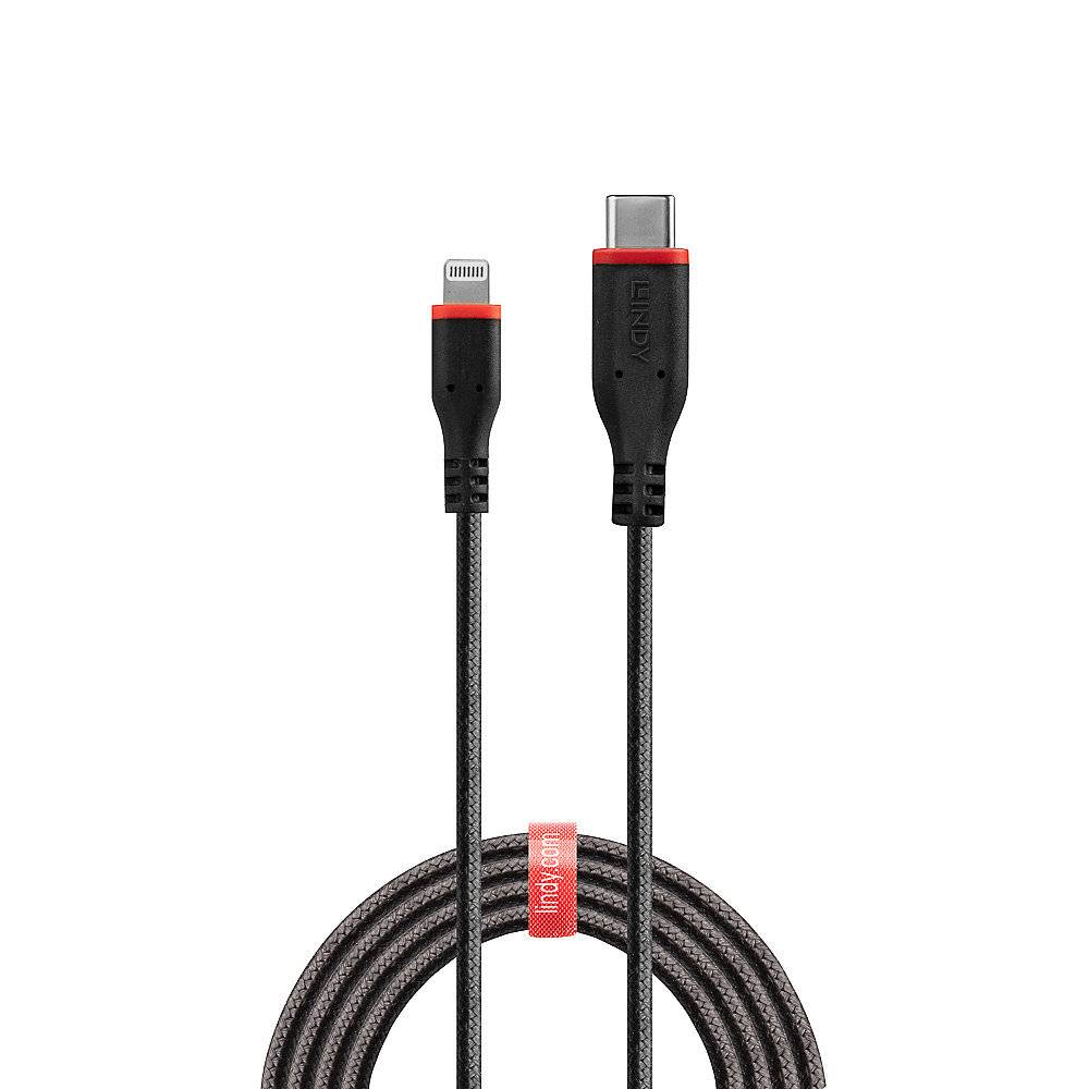 LINDY 31287 USB-kabel USB 2.0 Apple Lightning stekker, USB-C stekker 2.00 m Zwart-1