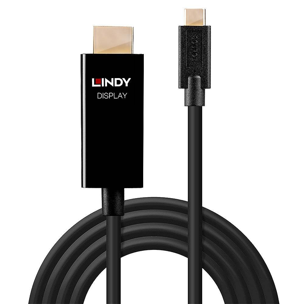LINDY 43291 HDMI-kabel USB-C Aansluitkabel USB-C stekker, HDMI-A-stekker 1.00 m Zwart 4K UHD-1