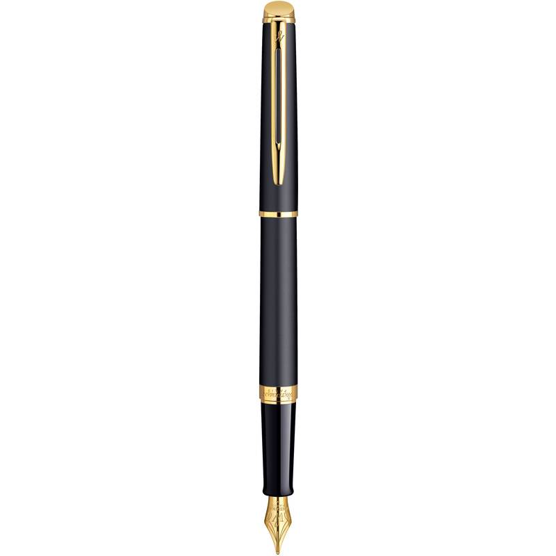 WATERMAN vulpen Hemisphere matzwart GC M blauwe geschenkdoos-0