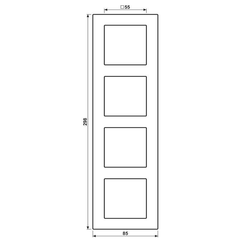 Afdekraam 4-voudig A550 grafietzwart mat-1