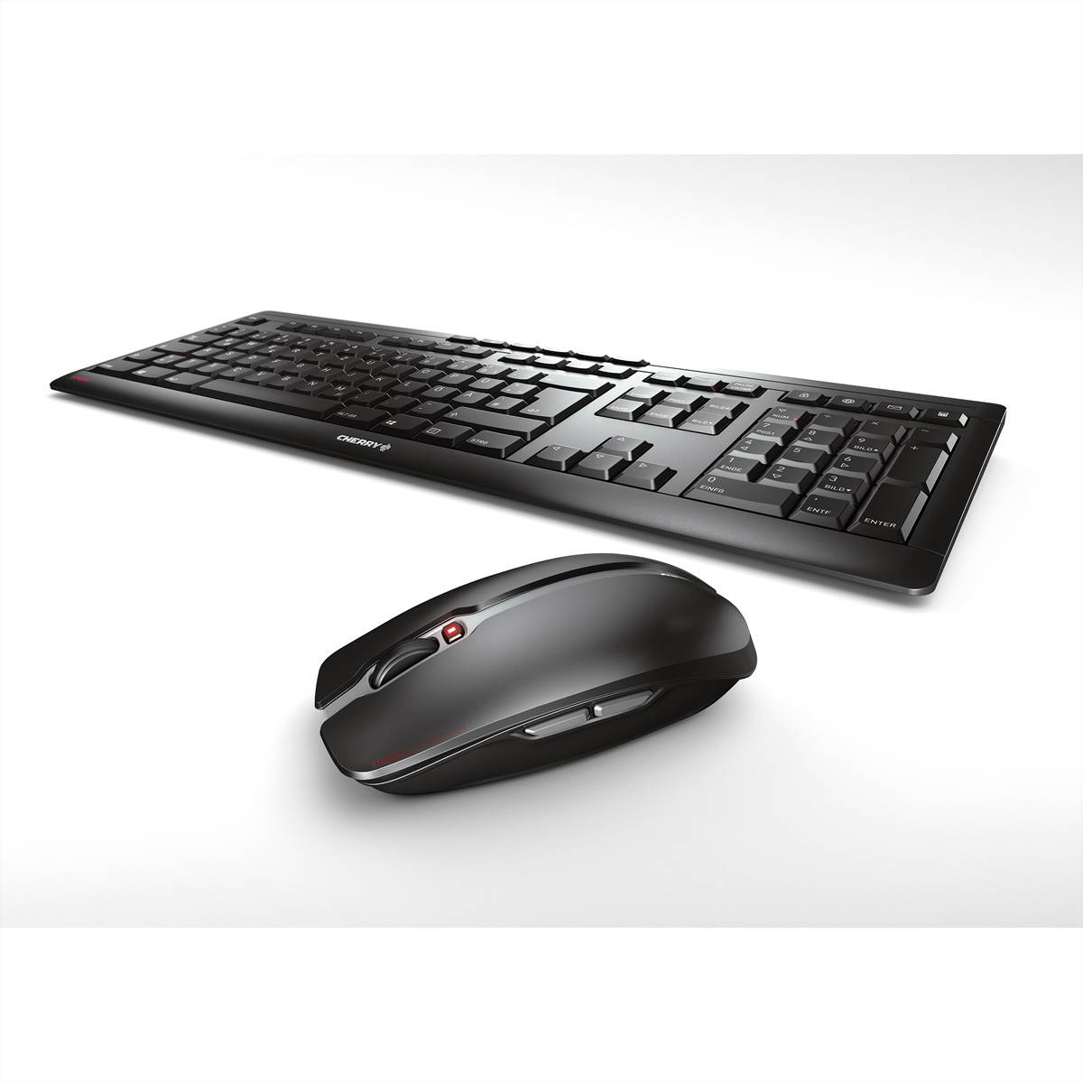 CHERRY Stream Desktop toetsenbord Inclusief muis Kantoor RF Draadloos QWERTZ Duits Zwart-0
