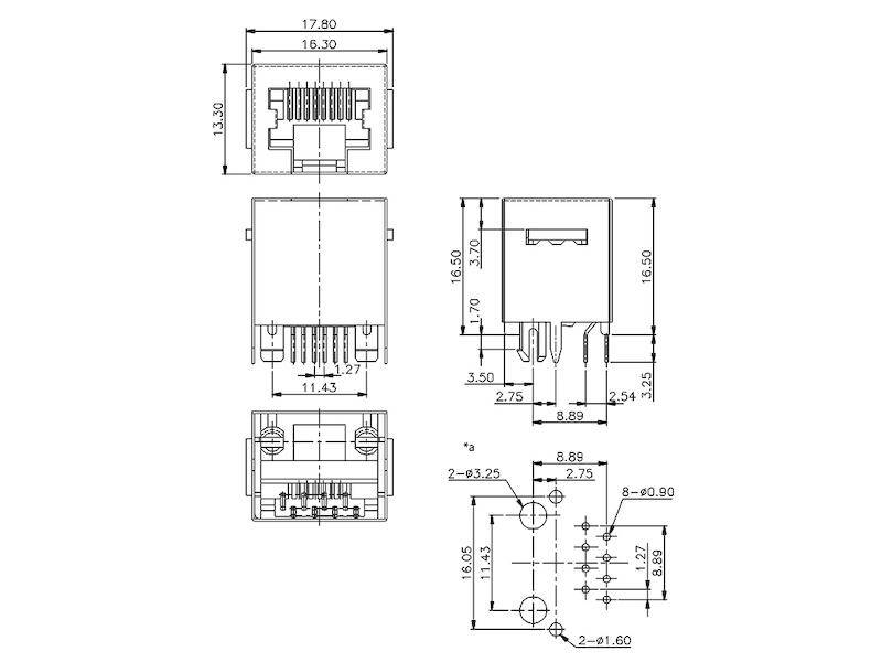 Modulaire chassisbus 8-pins (RJ45), hoekig-2