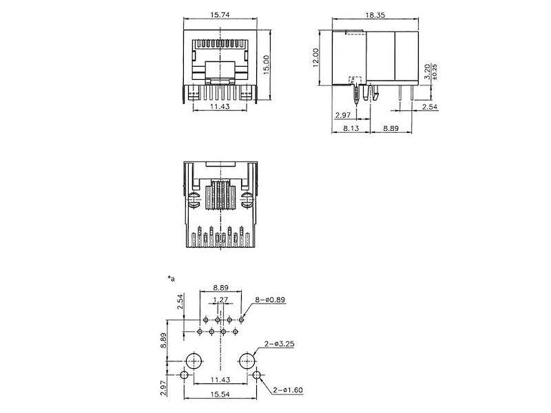 Modulaire chassisaansluiting 8-pins (RJ45) hoekig-2