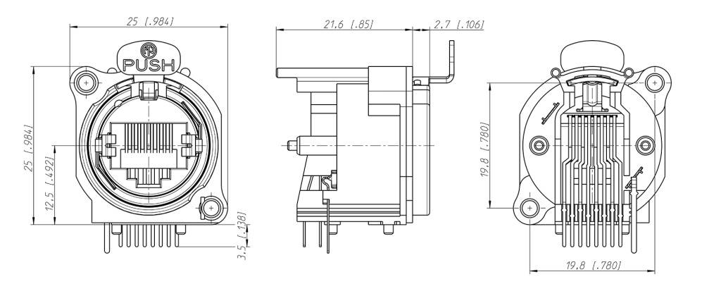 NEUTRIK NTR-NE8FAH Connector: RJ45; contact; etherCON; PIN: 8; Class D; PoE+; verguld - 1 stuk-1