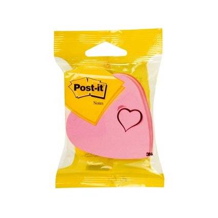 Post-it 3134375349864 Post-it - Memoblok vormen 2007 70x70mm hart roze