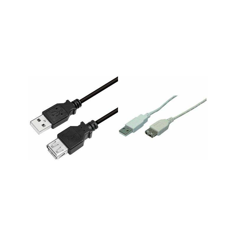 LOGILINK CU0012B Kabel; USB 2.0; USB-A aansluiting,USB-A-stekker; vernikkeld; 5m - 1 stuk-0