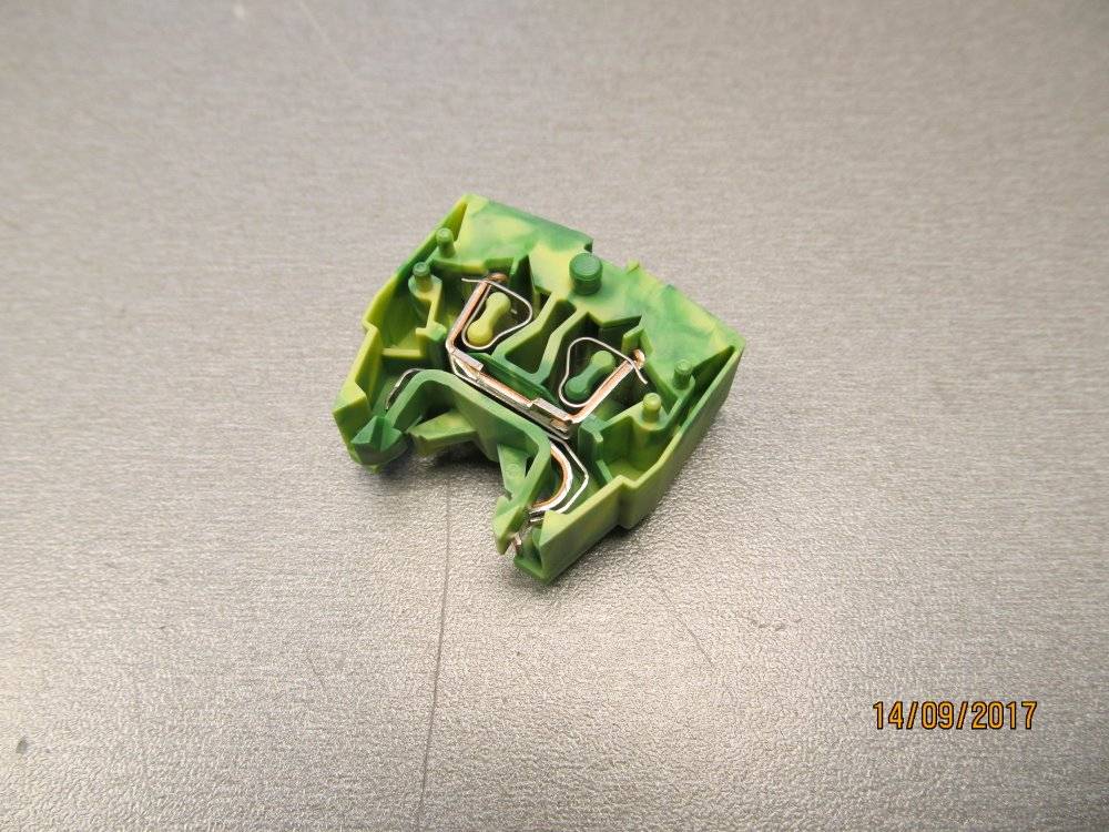 4-draads MINI-rijgklem 2,5 mm² Markering in het midden groen-geel