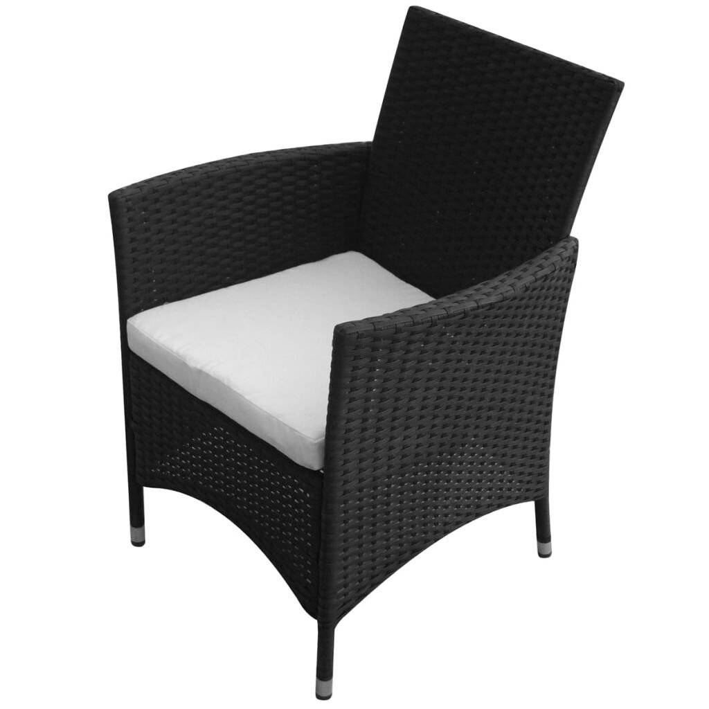 vidaXL - 5-delige - Tuinset - met - kussens - poly - rattan - zwart-6