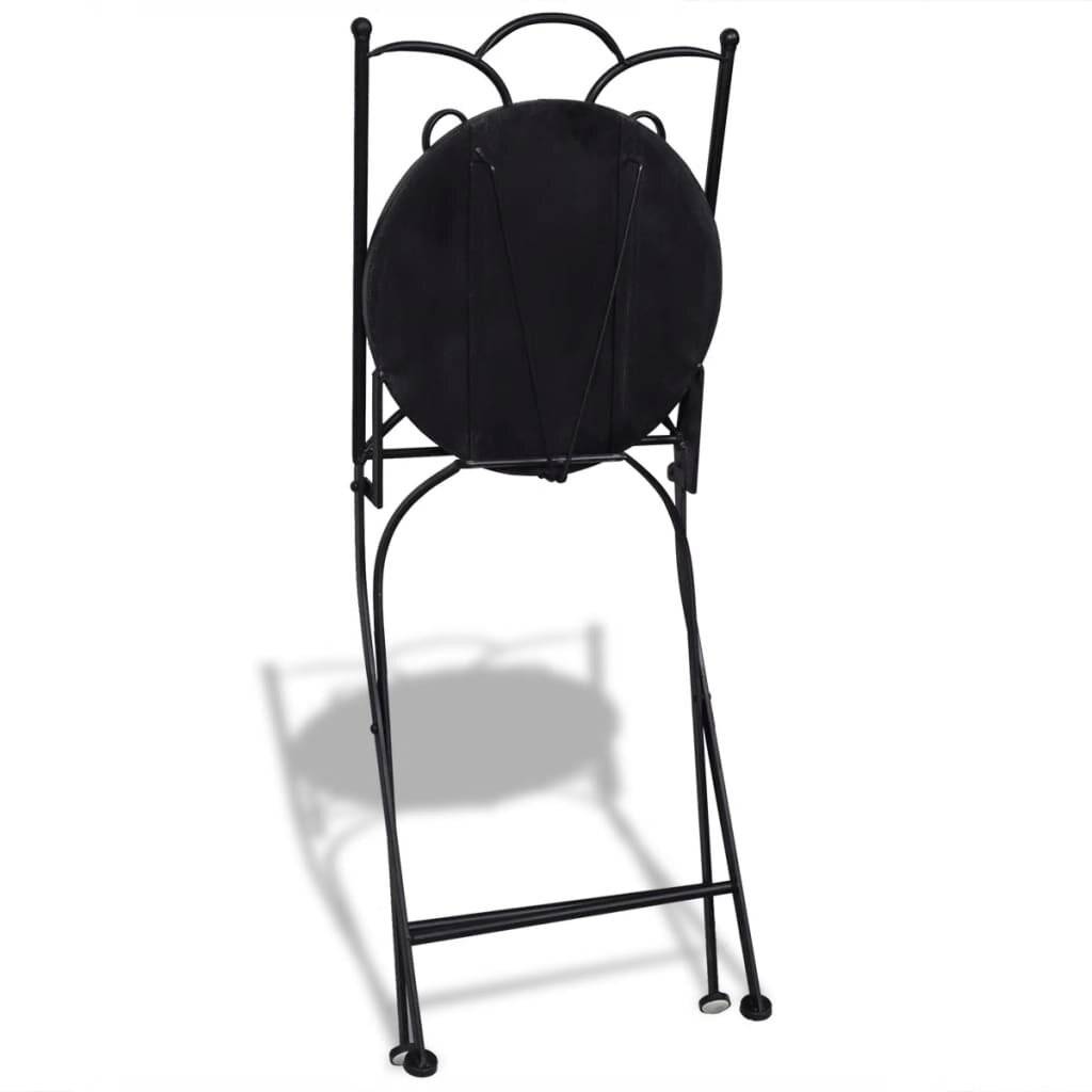 vidaXL - 3-delige - Bistroset - keramische - tegel - zwart - en - wit-6