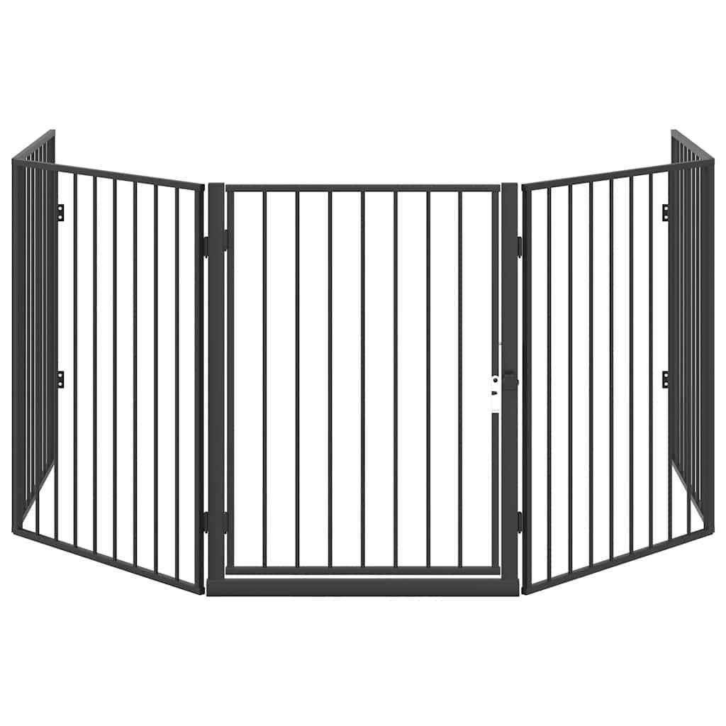 vidaXL - Openhaardhek - staal - zwart-2