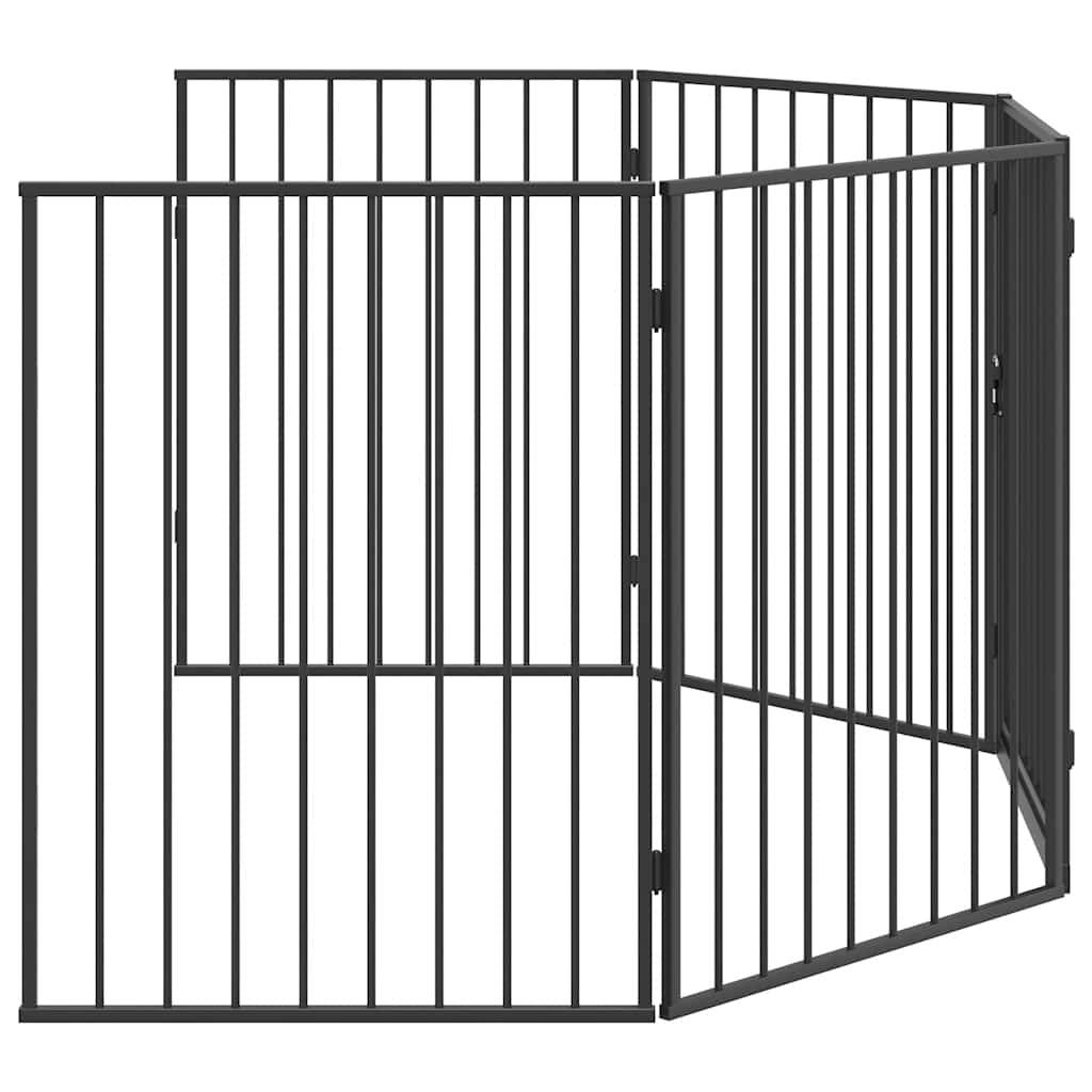 vidaXL - Openhaardhek - staal - zwart-3