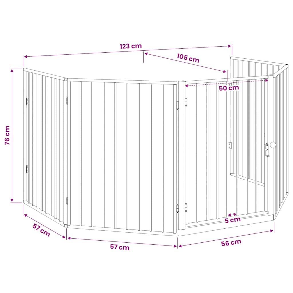 vidaXL - Openhaardhek - staal - zwart-4