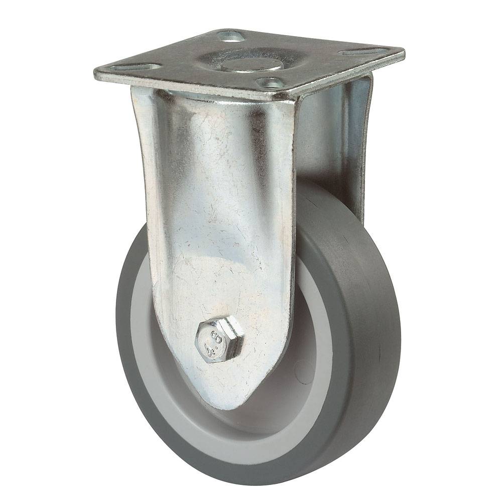 BS Rollen Bokwiel 100Mm Rubber Grijs-1