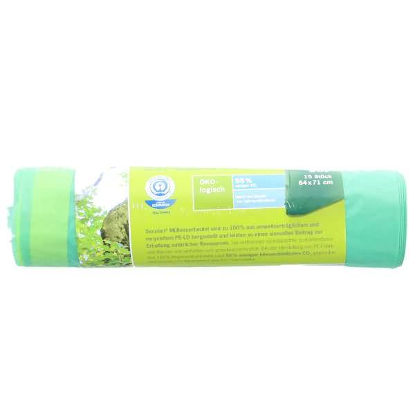 1x15 Secolan Pedaalemmerzakken met trekband 60 l groen-1