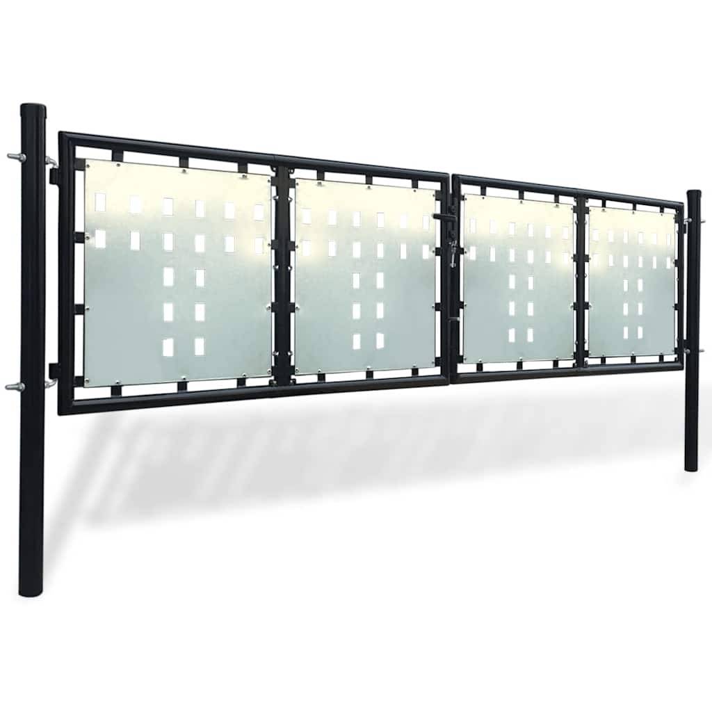 vidaXL - Poort - enkel - 300x125 - cm - zwart-1