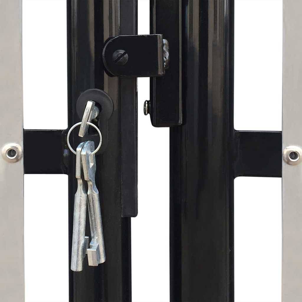 vidaXL - Poort - enkel - 300x125 - cm - zwart-3