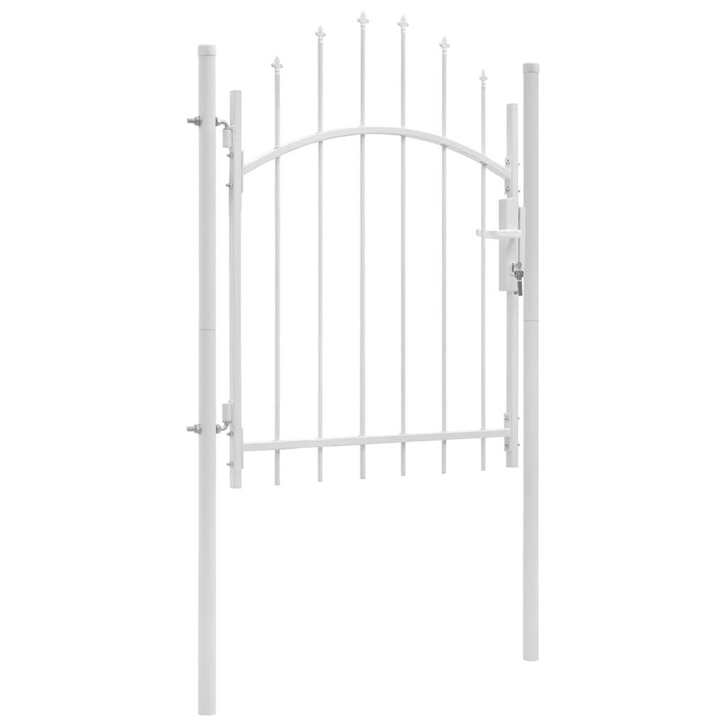 vidaXL - Poort - 1x1,75 - m - staal - wit-0