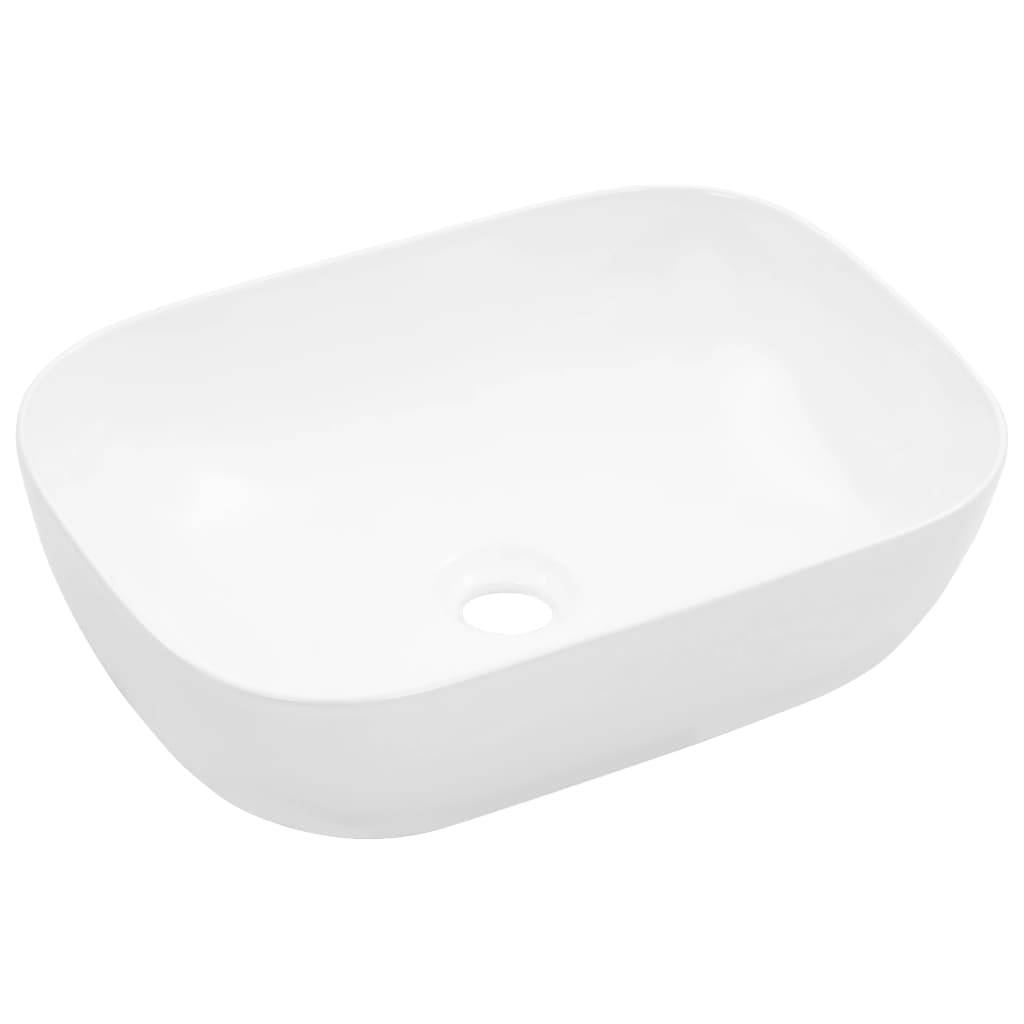 vidaXL - Wastafel - 45,5x32x13 - cm - keramiek - wit-0