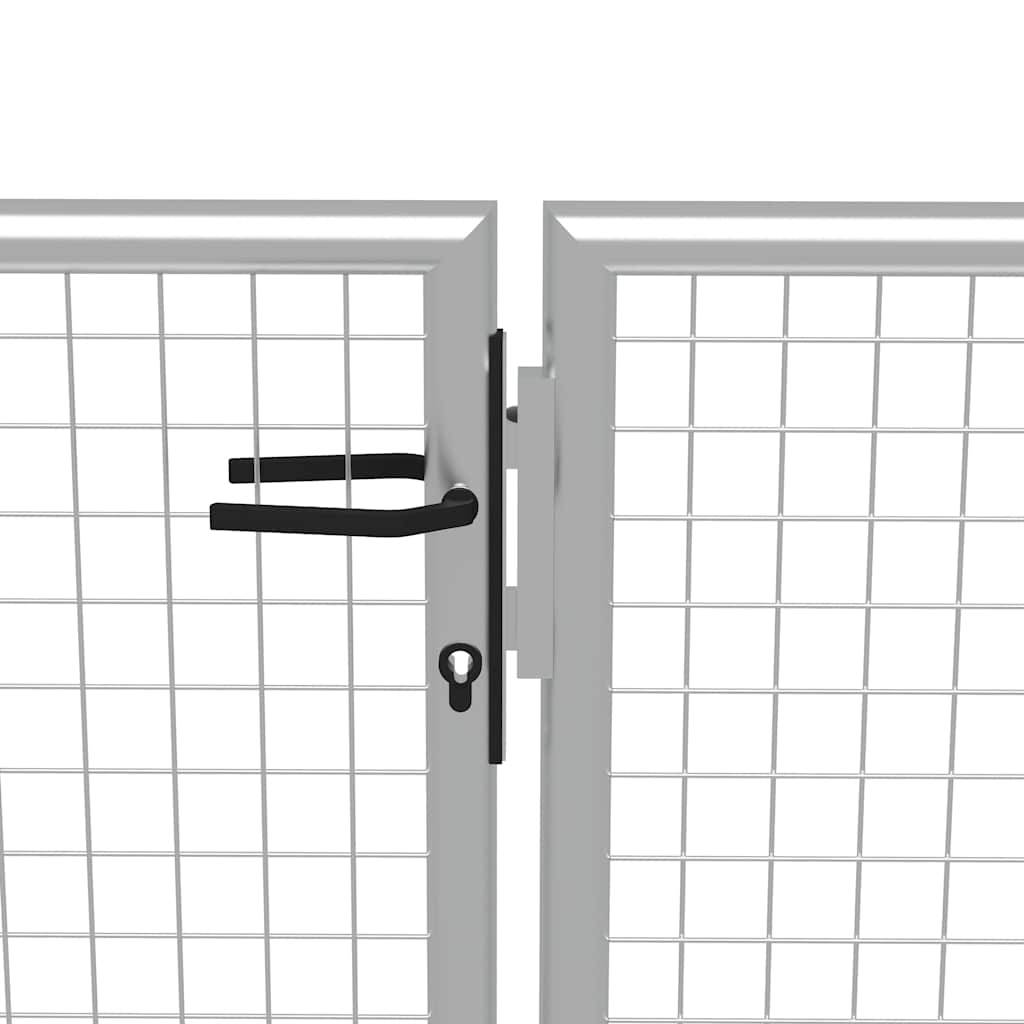vidaXL - Poort - 415x250 - cm - gegalvaniseerd - staal - zilverkleurig-3