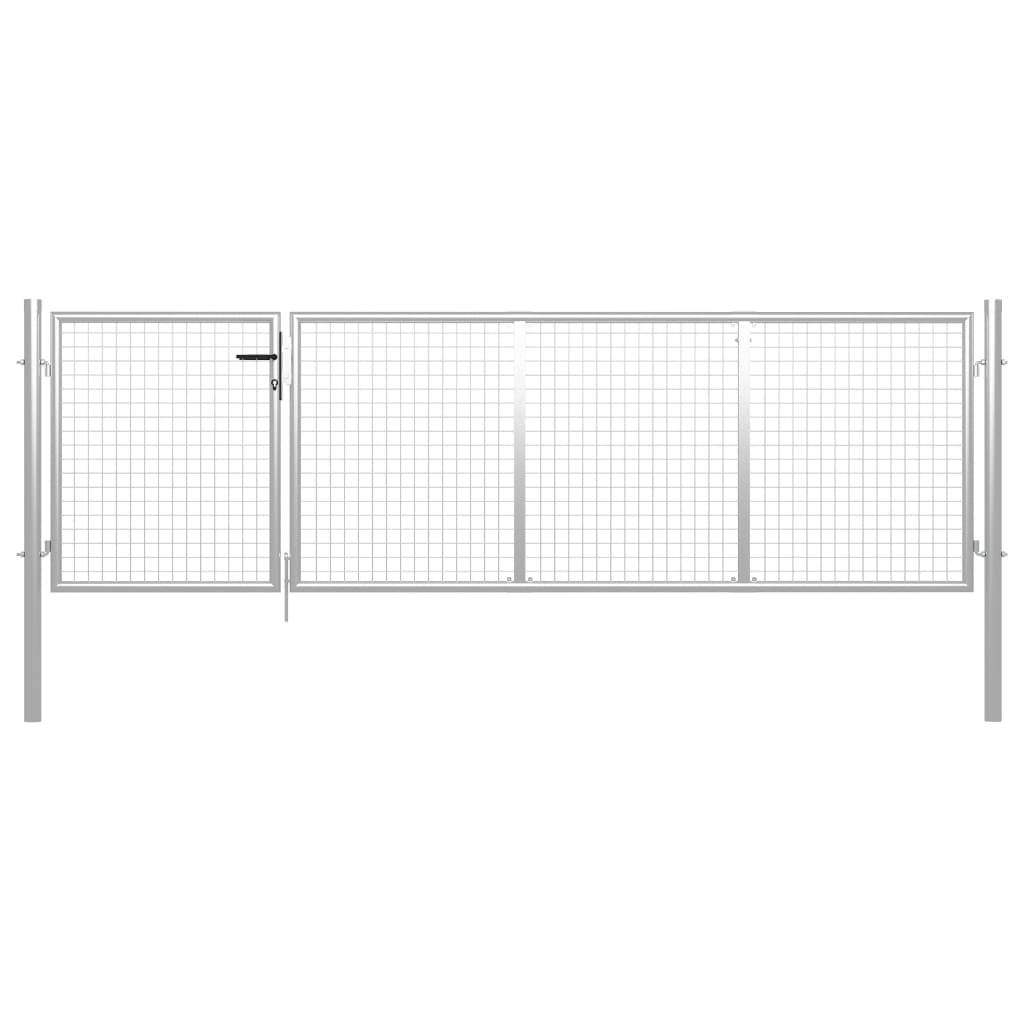 vidaXL-Poort-350x75-cm-staal-zilverkleurig-0