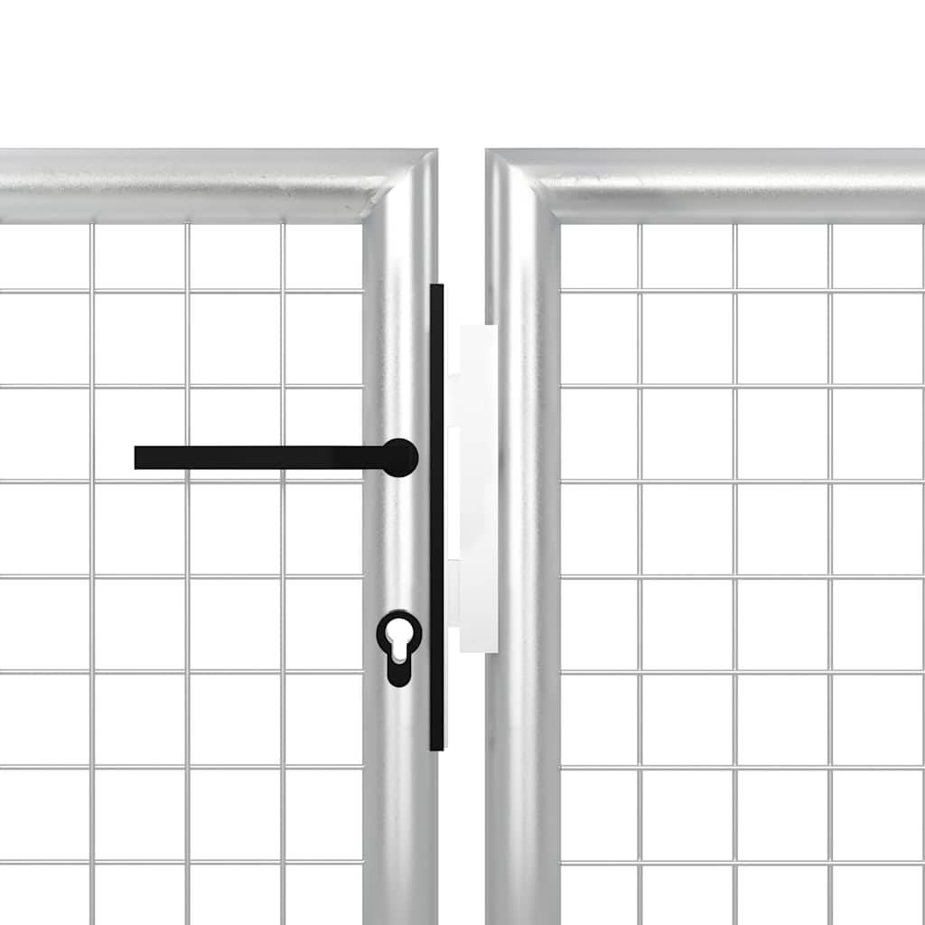 vidaXL - Poort - 400x100 - cm - staal - zilverkleurig-2