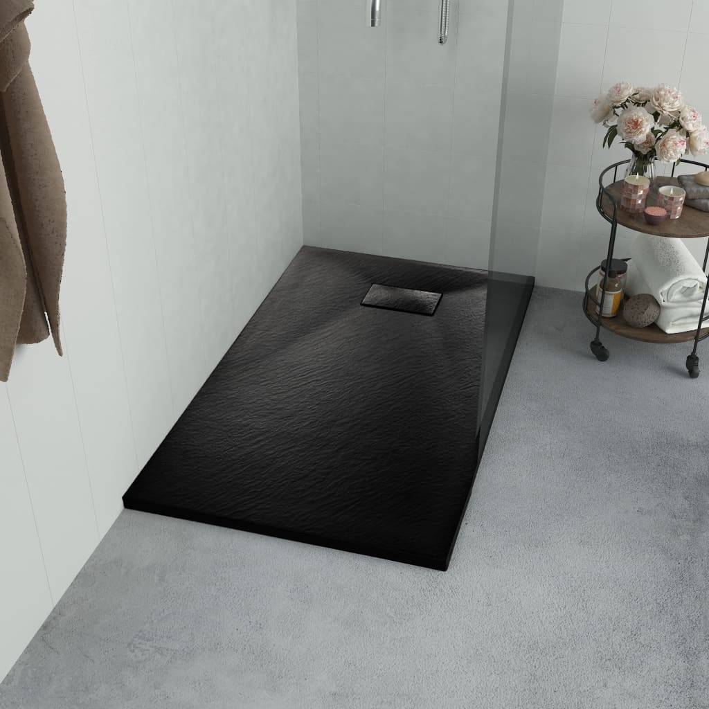 vidaXL - Douchebak - 90x90 - cm - SMC - zwart-0