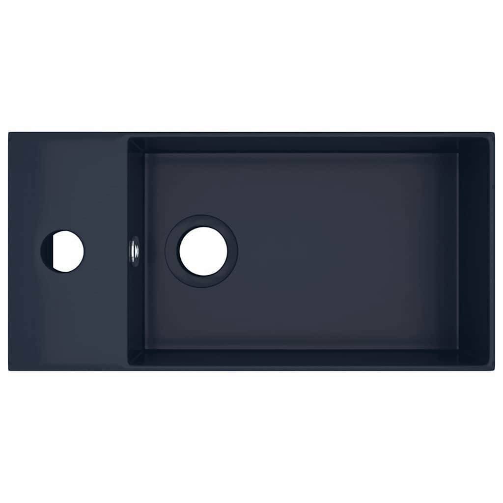 Vidaxl wastafel met overloop keramiek donkerblauw 87202860369528720286036952-3