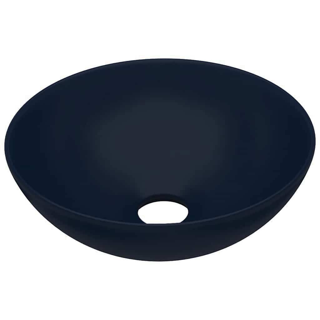 Vidaxl wastafel rond keramiek donkerblauw 87202860368468720286036846