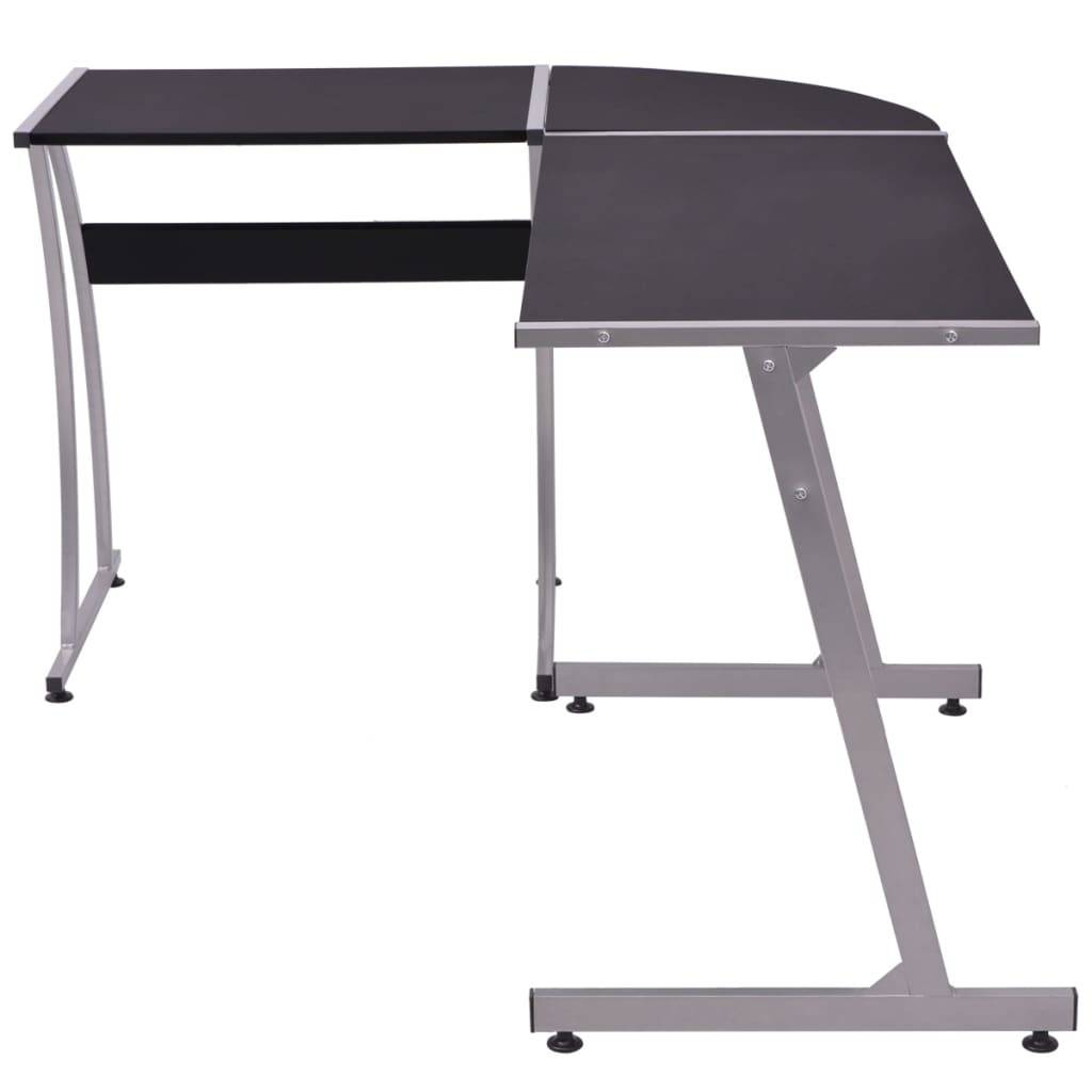 vidaXL - Hoekbureau - L-vormig - zwart-1