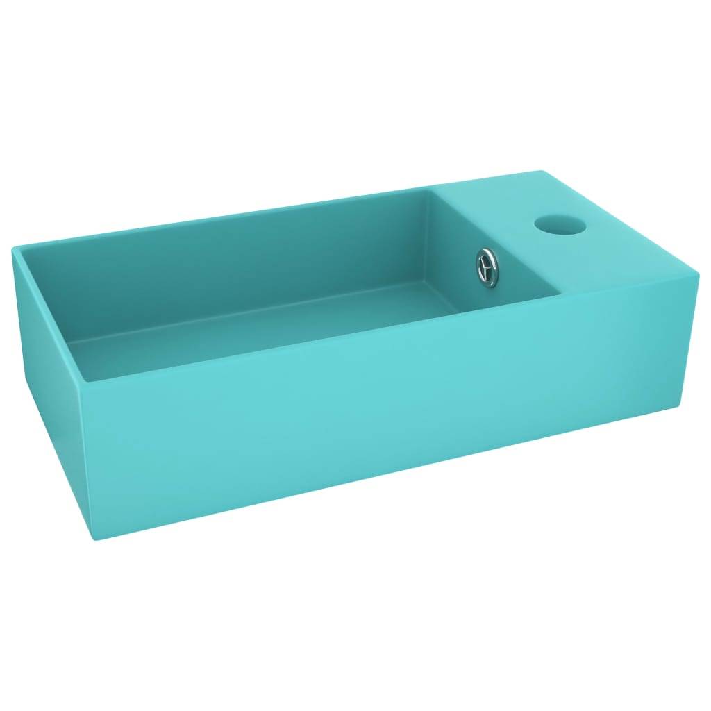 Vidaxl wastafel met overloop keramiek lichtgroen 87202860369698720286036969