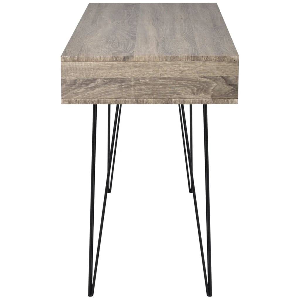 vidaXL - Bureau - met - 2 - compartimenten - grijs-1