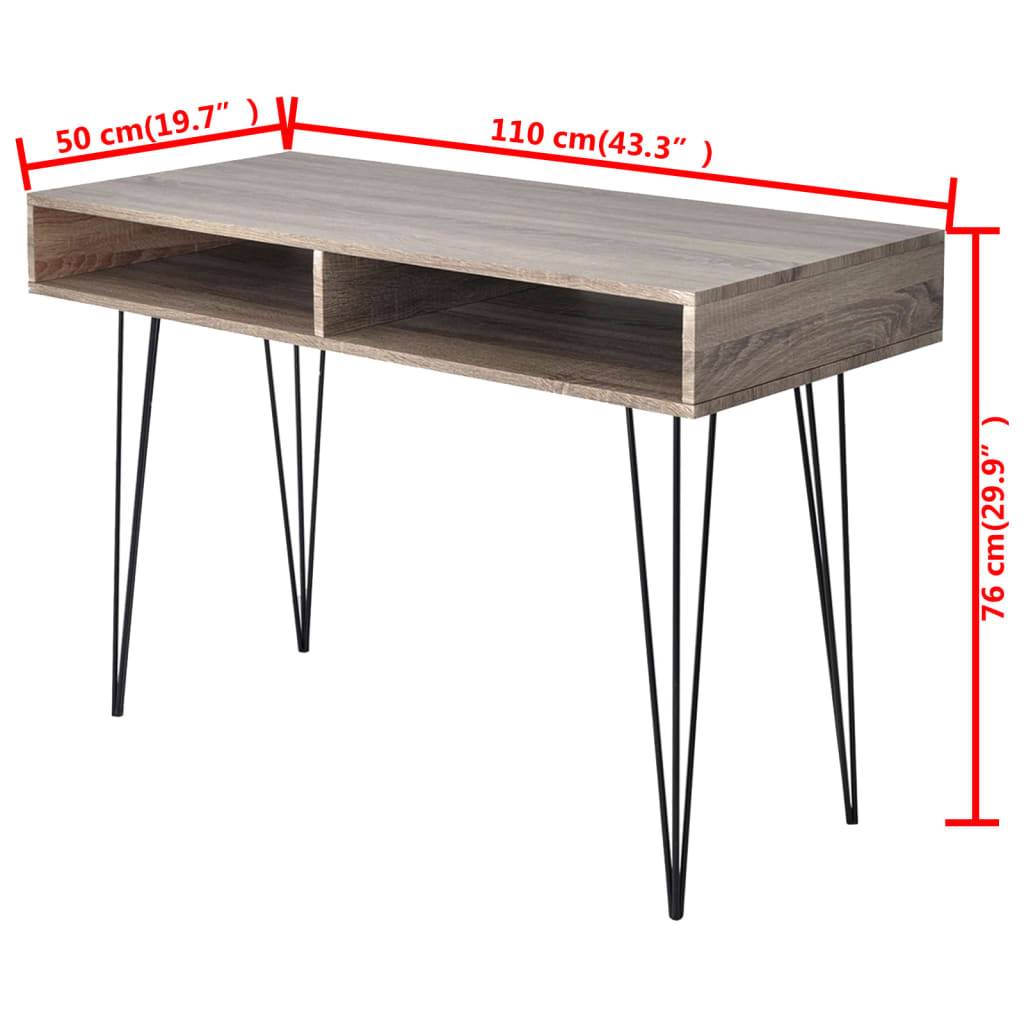 vidaXL - Bureau - met - 2 - compartimenten - grijs-2