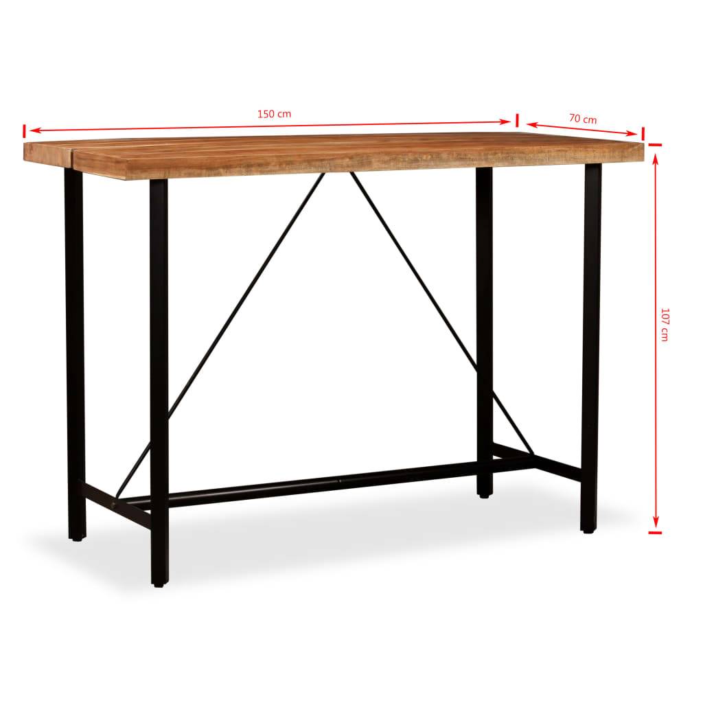 vidaXL - Bartafel - 150x70x107 - cm - massief - acaciahout-4