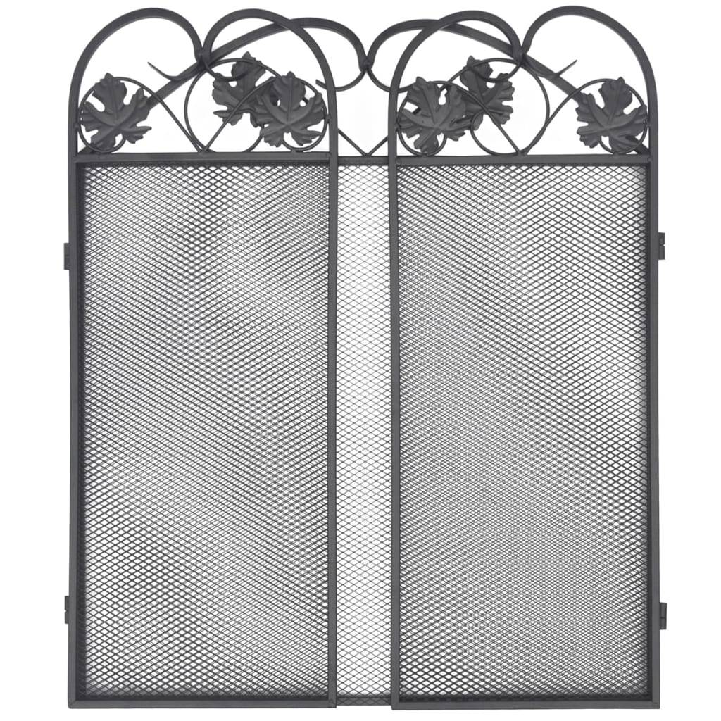 vidaXL - Haardscherm - 3 - panelen - ijzer - zwart-3