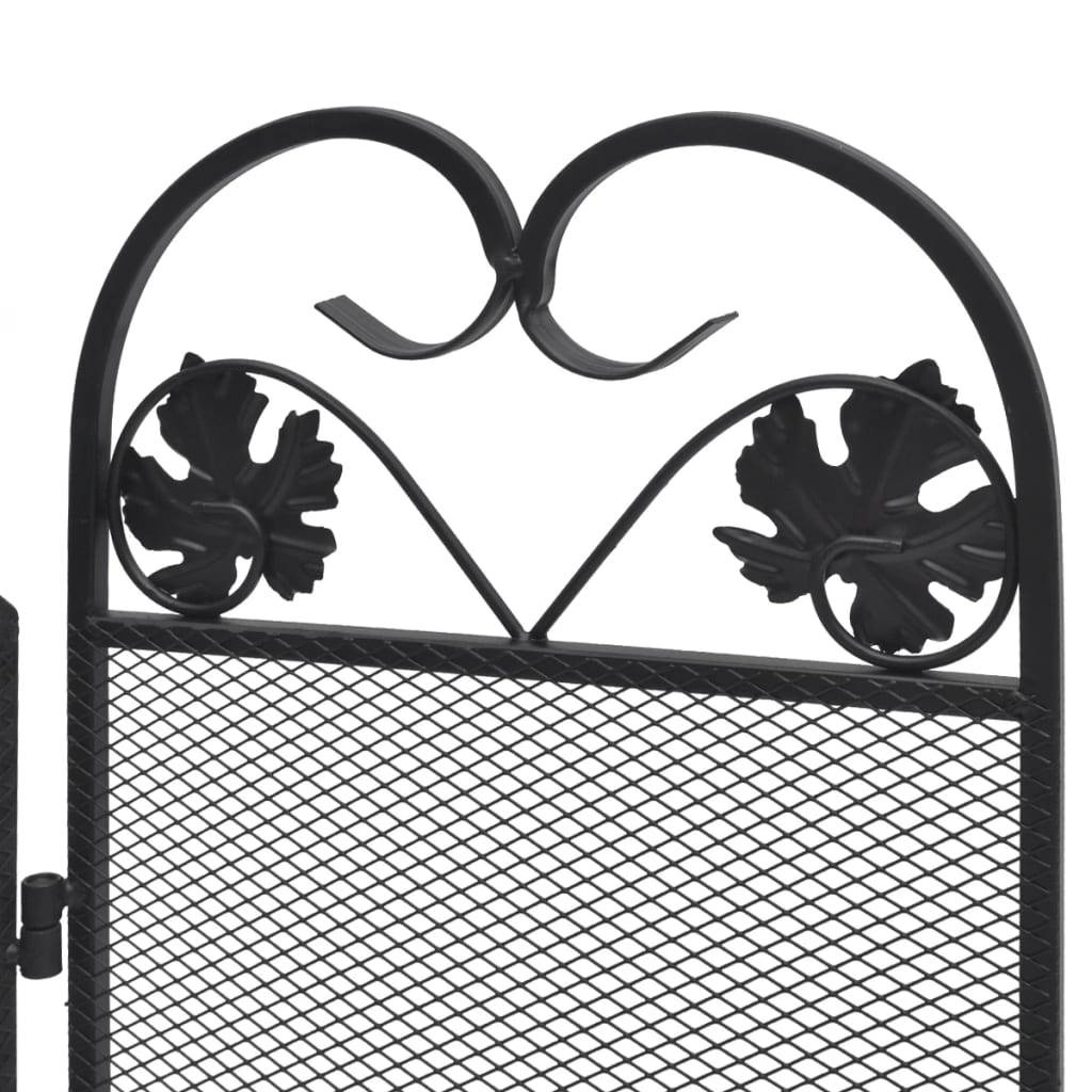 vidaXL - Haardscherm - 3 - panelen - ijzer - zwart-4