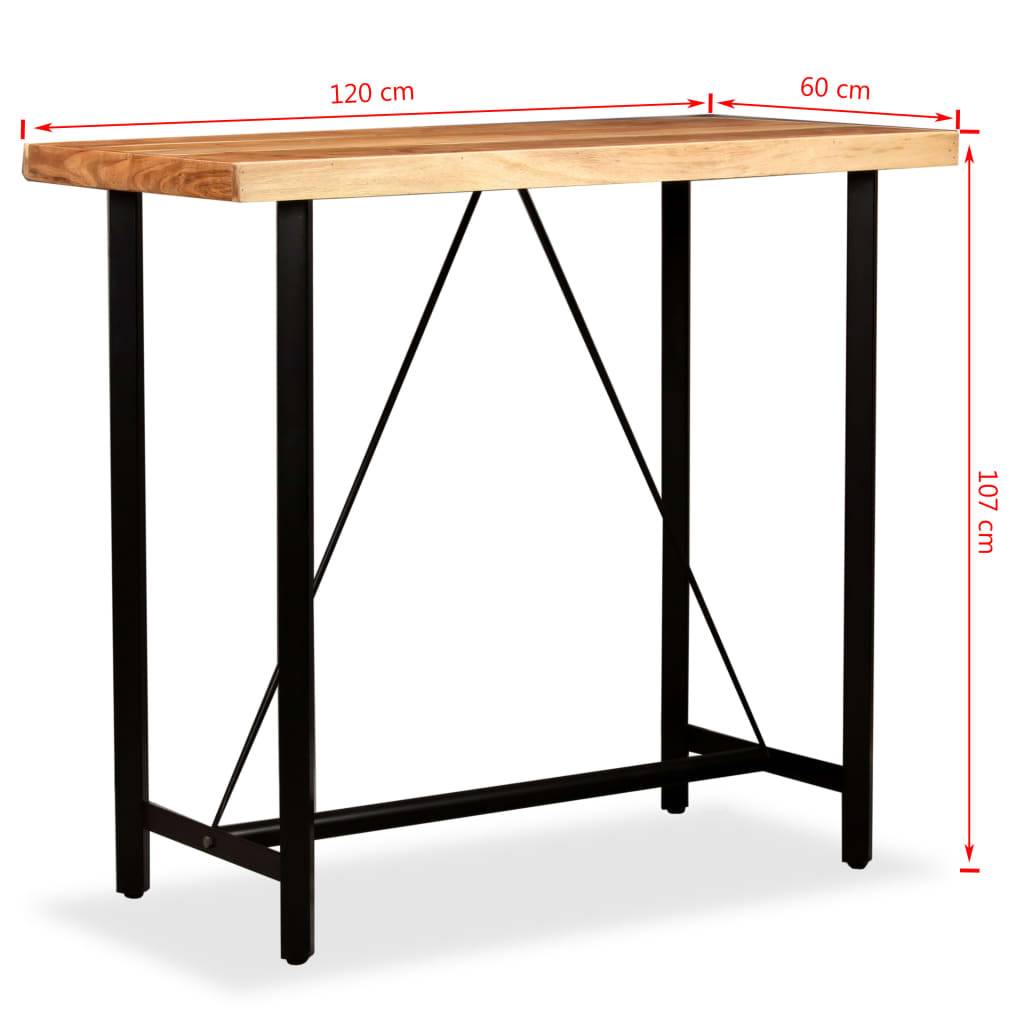 vidaXL - Bartafel - 120x60x107 - cm - massief - acaciahout-4