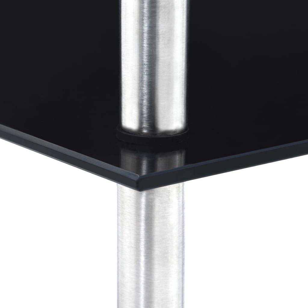 vidaXL - Kastje - 4-laags - 30x30x100 - cm - gehard - glas - zwart-2
