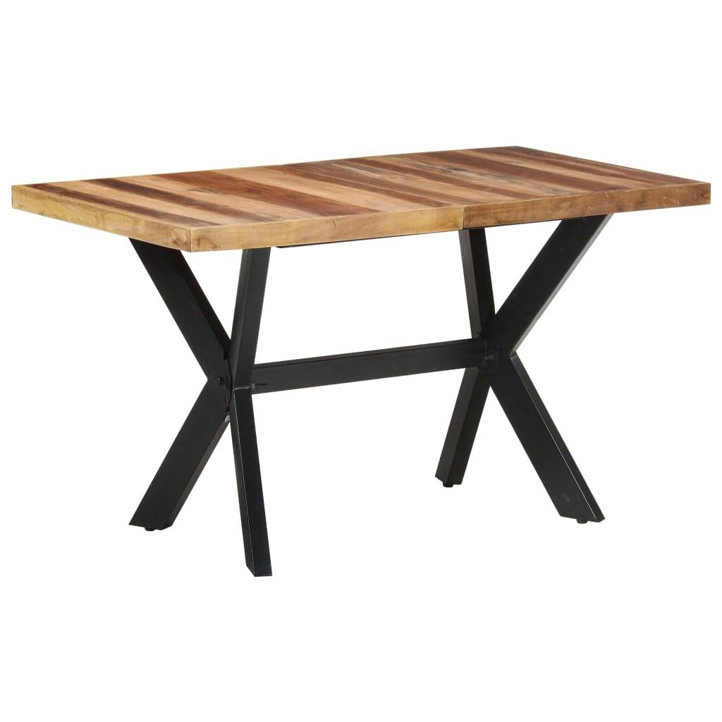 vidaXL - Eettafel - 140x70x75 - cm - massief - hout - met - honingkleurige - afwerking-0
