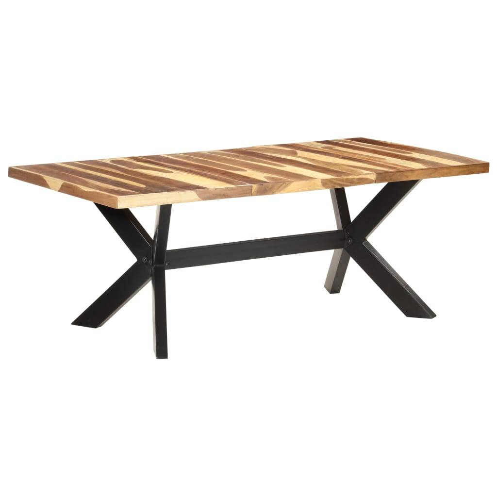 vidaXL - Eettafel - 200x100x75 - cm - hout - met - honingkleurige - afwerking-0