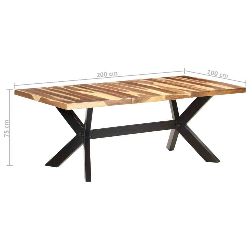 vidaXL - Eettafel - 200x100x75 - cm - hout - met - honingkleurige - afwerking-4