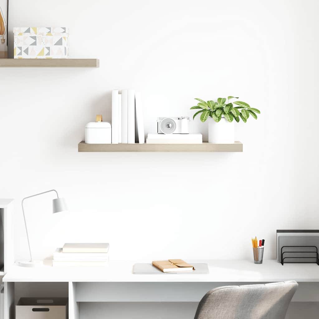 vidaXL - Wandschap - zwevend - 80x23,5x3,8 - cm - MDF - eikenkleurig-2