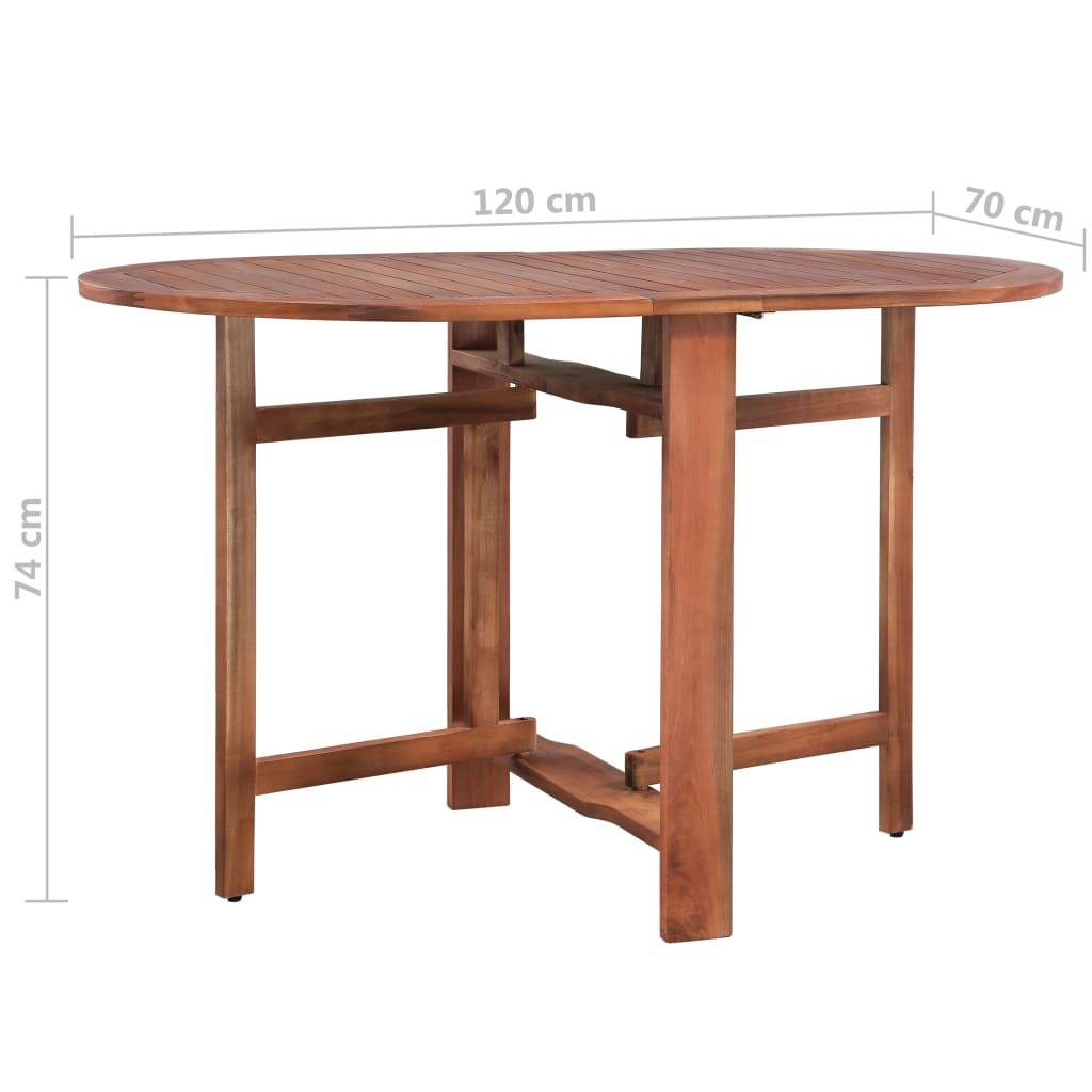 vidaXL - Tuintafel - 120x70x74 - cm - massief - acaciahout-4