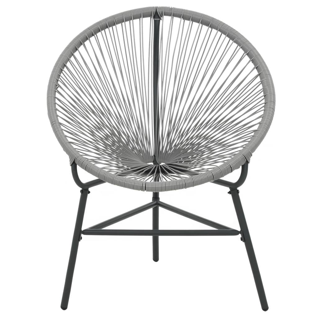 vidaXL - Tuinmaanstoel - poly - rattan - grijs-3