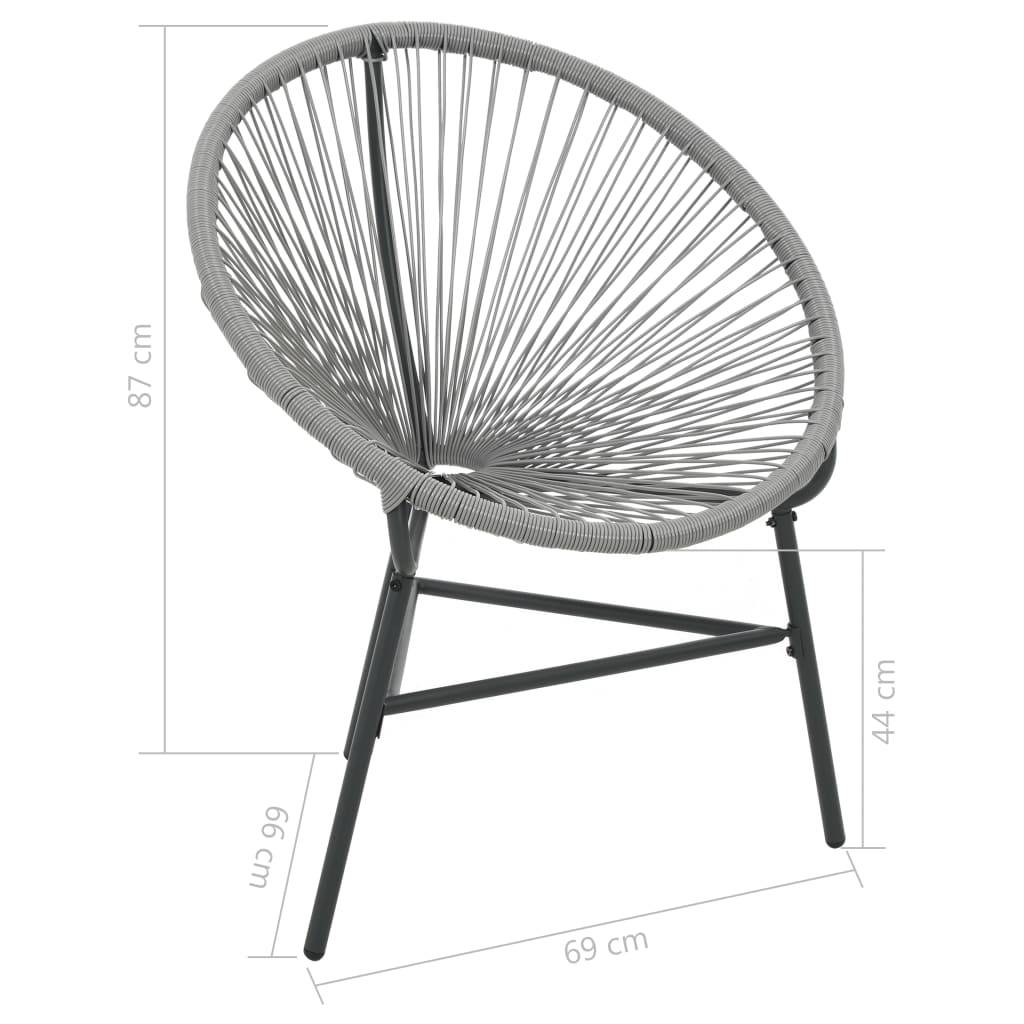 vidaXL - Tuinmaanstoel - poly - rattan - grijs-4