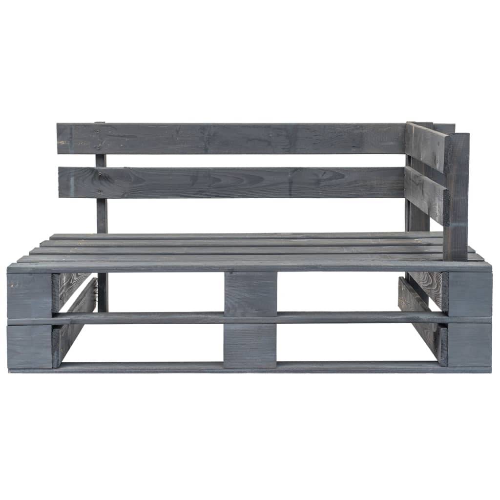 vidaXL - Tuinhoekbank - pallet - hout - grijs-1