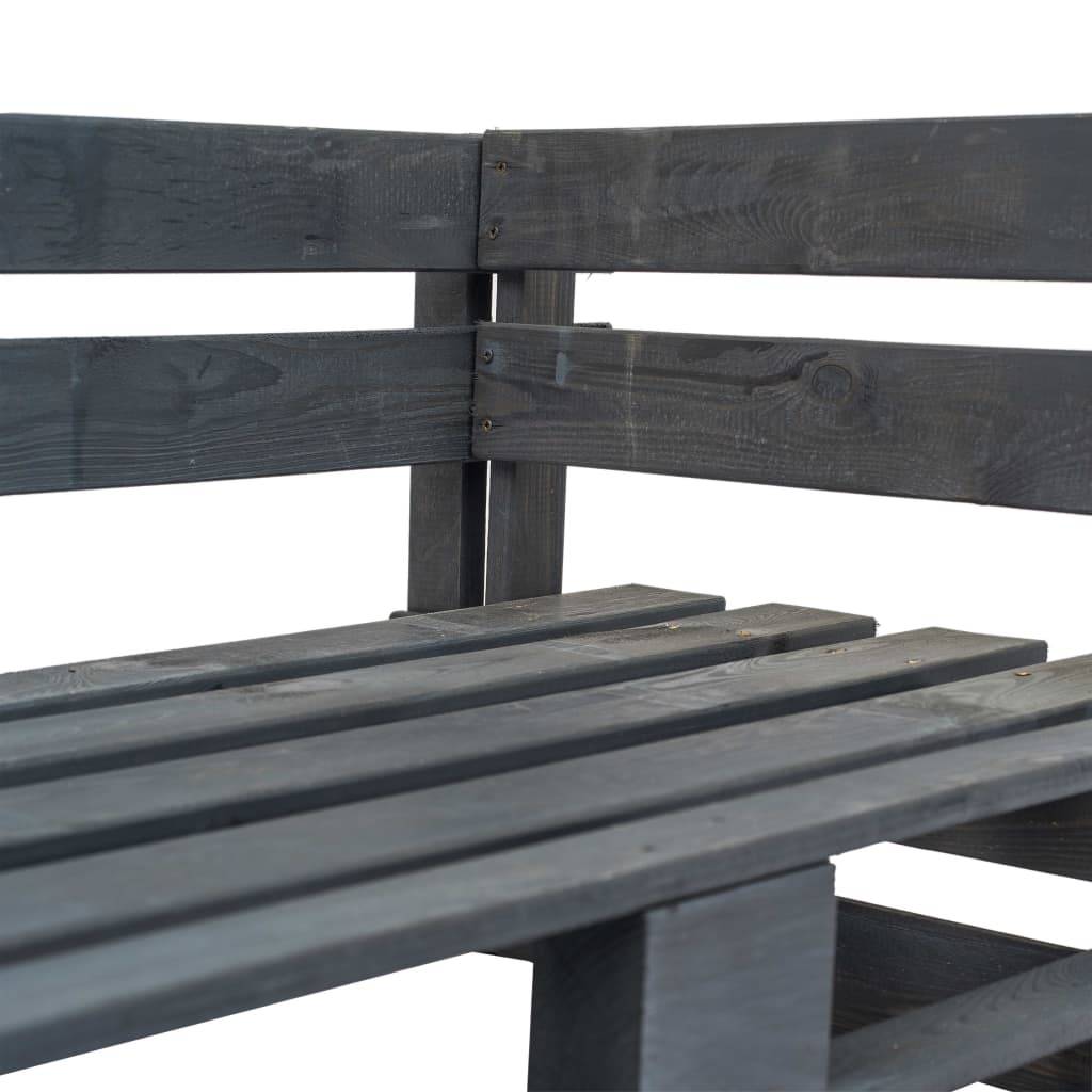 vidaXL - Tuinhoekbank - pallet - hout - grijs-2