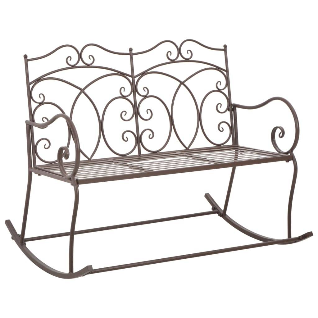vidaXL - Tuinbank - 104 - cm - ijzer - antiekbruin-0