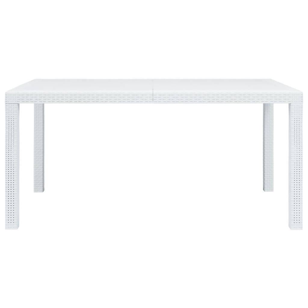 vidaXL - Tuintafel - 150x90x72 - cm - rattan-look - kunststof - wit-1